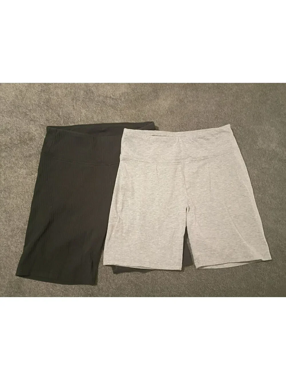 SO Girls 2-Pack Ribbed Biker Shorts Black & Heather Gray Stretch Size L (10/12)